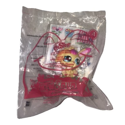 NEW NIP 2011 Bunny in Meadow w/punchouts Happy Meal Toy #4 Littlest Pet Shop  - Image 1 of 3