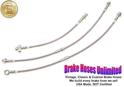 CONJUNTO DE MANGUEIRA DE FREIO INOXIDÁVEL Chevrolet Camaro 1988 1989 1990 1991 1992 - Tambor traseiro - Imagem 1 de 2