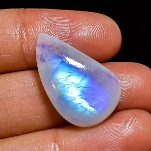 17.00 Cts Genuine Rainbow Moonstone Loose Gemstone Fancy Cabochon 24X15X6 mm - Picture 1 of 7