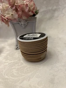 Suede Leather Lace 1/8” X25 Yds Spool-Beige - Picture 1 of 3
