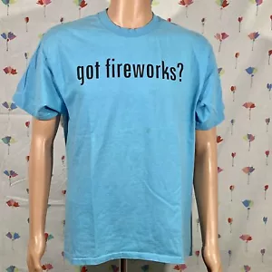 Pyromania - got fireworks?- Men's Funny T-Shirt Graphics Both Sides - Picture 1 of 9