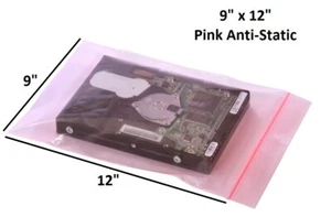 9" x 12" Pink Anti Static Zip Seal Small Reclosable RAM Memory CPU Lock Bags PAS - Picture 1 of 2