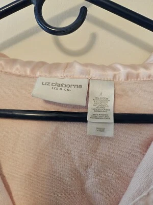 Womans Liz Claiborne Pink Hoodie Zip Up Jacket Large - Image 1 of 4