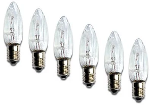 Riffelkerze Topkerze Spitzkerze außen 8 12 14 16 23 Volt 3W E10 Auswählbar - Bild 1 von 5