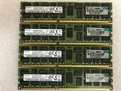 HP 64GB 4x 16GB PC3-14900R 1866MHz DDR3 RAM  712383-081 - Image 1 of 3
