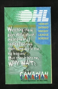 Oshawa Generals--1996-97 Pocket Schedule--Molson Canadian--OHL - Picture 1 of 2