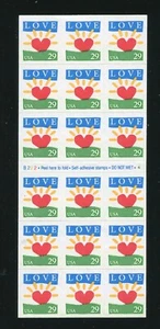 2813a Love, Heart, Sunrise Booklet of 18 29¢ Stamps MNH B222-4 - Picture 1 of 4