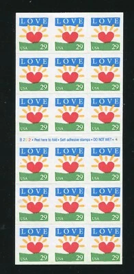 2813a Love, Heart, Sunrise Booklet of 18 29¢ Stamps MNH B222-4 - Image 1 of 4