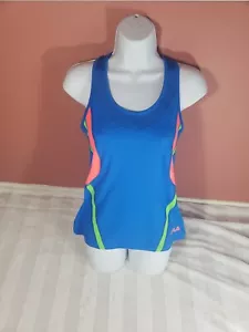 Fila Sport Blue Running Tank Top Size S Racerback Zipper Pocket Active Workout - Picture 1 of 10