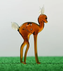 Hermosa figura de ciervo alto de vidrio artístico italiano en miniatura de los años 60 - Imagen 1 de 2