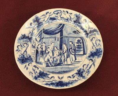 ROOS DELFT assiette bleu en faïence du XVIII ème siècle atelier la rose - Photo 1/4