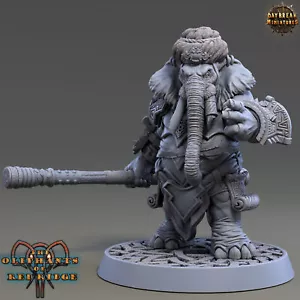 Elephant Man Madhu, D&D Wargaming Fantasy Beastmen Elephant Folk Miniature 32mm - Picture 1 of 2