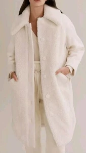Country Road Wool Teddy Coat White XXS/XS Size 8 - Picture 1 of 12