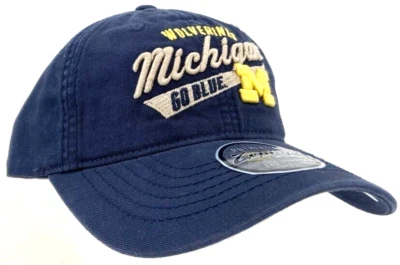 NEW Michigan UM Wolverines Zephyr Embroidered Adjustable Baseball Cap Hat Navy - Image 1 of 4