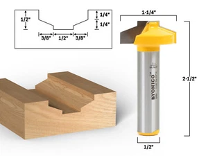 Bevel CNC Cabinet Door Rail & Stile Router Bit - 1/2" Shank - Yonico 13084 - Picture 1 of 3