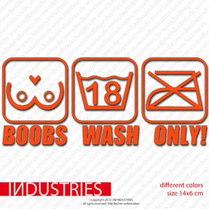 Boobs Wash Only Sticker Aufkleber Auto Car 14x6 Fun Hand Rain Low Life - Bild 1 von 2