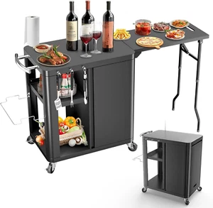 Outdoor Grill Table Cart 57"X24"X35" | Modular Outdoor Kitchen Island with Stora - Picture 1 of 8