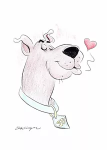 Bob Singer Original Colour Pencil drawing of Scooby Doo - Picture 1 of 1