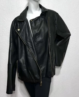 Chaqueta de Moto Roz & Ali Talla 1X Cuero Sintético Acolchada Gótica Motociclista Cremallera Matrix Grunge Foto 1 de 4