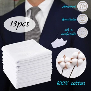 13x Pañuelos Algodón Clásicos Pañuelos Grandes Hombres Pañuelo Bolsillo Regalo - Imagen 1 de 27