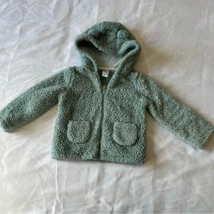 Carter’s Baby Girl Teal/Gray Zip-Up Sherpa Jacket-24 m - Picture 1 of 5