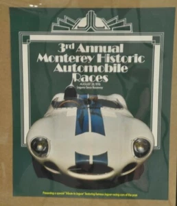1976 Monterey Historic Races Poster Featuring Jaguar 18x22"  Laguna Seca - Picture 1 of 1