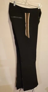 Vintage Obermeyer Black Wool Nylon Ski Pants Mens 32R Retro Stripe - Picture 1 of 12