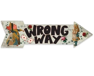 Blechschild - Falscher Weg - Richtungspfeilschild - robustes Blechschild - Kinderzimmer - Bild 1 von 9