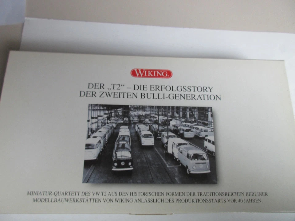 WIKING 9905348 Set Il Bulli T2 La Erfolgsstory VW , 4 Modelli Nuovo IN Cartone - Immagine 1 di 4