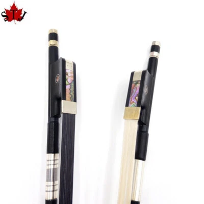French style Black Carbon Fiber Stick upright double bass bow,Ebony Frog - Изображение 1 из 4