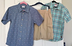 NWOT  Lot of 3 - 2 Wrangler Boys SS Shirts & 1 pr of shorts -  Sz 7 100% cotton - Picture 1 of 6