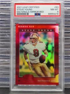 2001 Leaf Certified Materials Steve Young Mirror Red Parallel 75/75 PSA 8 49ers