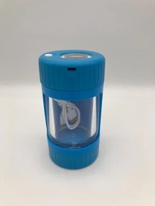 BLUE Manual Spice Herb Grinder with Light-Up Storage Jar / Magnifying Lid USB - Picture 1 of 6