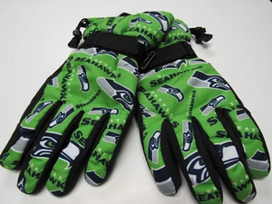 Seattle Seahawks NFL Size Small Med Winter Ski Gloves Tailgate Game Mens Green - Picture 1 of 3