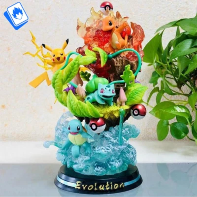 Figure Pokémon Starter 26cm Evolution STATUA Anime Collector Edition - Immagine 1 di 4