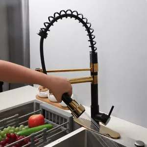 Grifo giratorio extraíble de cocina con una manija/agujero mezclador de latón para fregadero grifo montaje en cubierta - Imagen 1 de 14