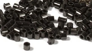 Crimpado, 100 cuentas de prensado de tubo de óxido negro de 2x2 mm con diámetro interior de 1,27 mm - Imagen 1 de 4