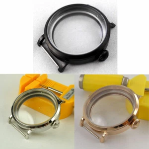 46mm Black/Rose Gold/Silver Watch Case Fit ETA 6497 6498 ST 3600 3620 Movement - Picture 1 of 17