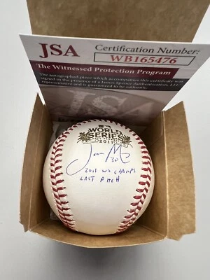 Jason Motte 亲笔签名世界系列棒球 2011 WS Champs Last Pitch JSA  — 第 1/2 张图片