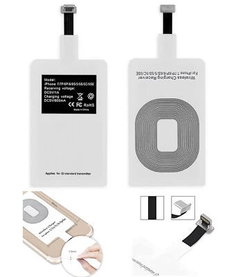QI Wireless Ladegerät Empfänger Receiver Adapter Für iPhone 5S 6 6S 7 7 Plus - Bild 1 von 4