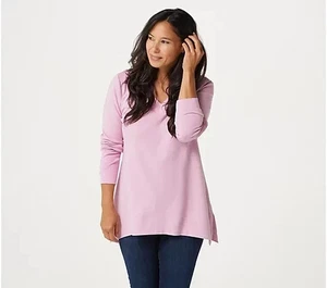 Isaac Mizrahi Live! Essentials Tunika mit Trapezsaum und V-Ausschnitt - mauve - Medium - NEU - A370268 - Bild 1 von 1
