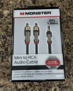 CABLE DE AUDIO MINI A RCA 6 PIES 1,82 M - NUEVO SELLADO - Imagen 1 de 3