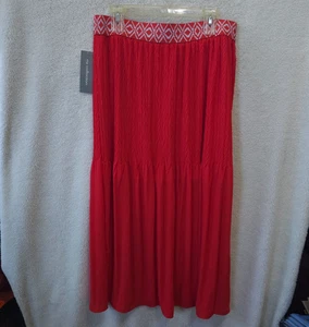 The  NY Collection Long Melon color Pleated Skirt L NEW,  Orig. $58 - Picture 1 of 12