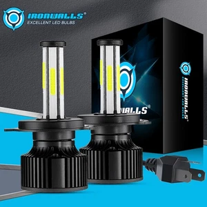 6-sides 9003 H4 HB2 LED Headlight Bulbs Kit High Low Beam 6500K Super Bright 2x - Picture 1 of 12