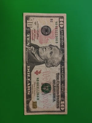 10 Dollar Bill Fancy Serial !! Radar!! Trinary!! - Image 1 of 4