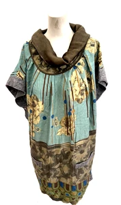 ATOS LOMBARDINI JERSEY TOP TÚNICA BLUSA con MANGAS GORRA-VERDE-TALLA 46-USADO-ITALIA - Imagen 1 de 15