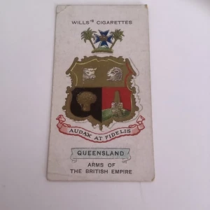 1910 Wills Cigarettes Card Arm Of The British Empire- Queensland I - Bild 1 von 2