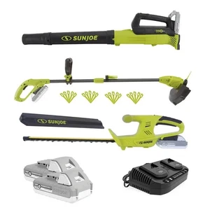 Sun Joe 24V Cordless 3-Tool Garden Combo Kit: Hedger, Trimmer & Leaf Blower - Picture 1 of 8
