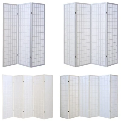 Raumteiler Spanische Trenn Wand Weiß Paravent Holz Shoji Raumtrenner Homestyle4u - Bild 1 von 4