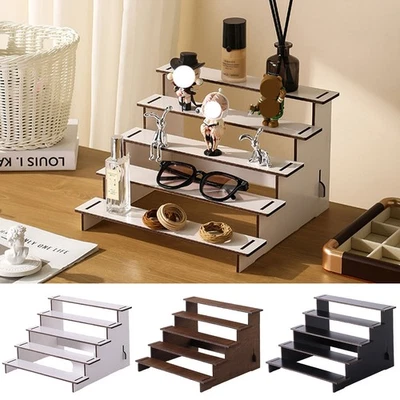 5-Tier Wooden Display Shelf Makeup Organizer Cosmetic Storage Perfume Holder - Image 1 of 4